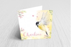 Koolmeesje met aquarel